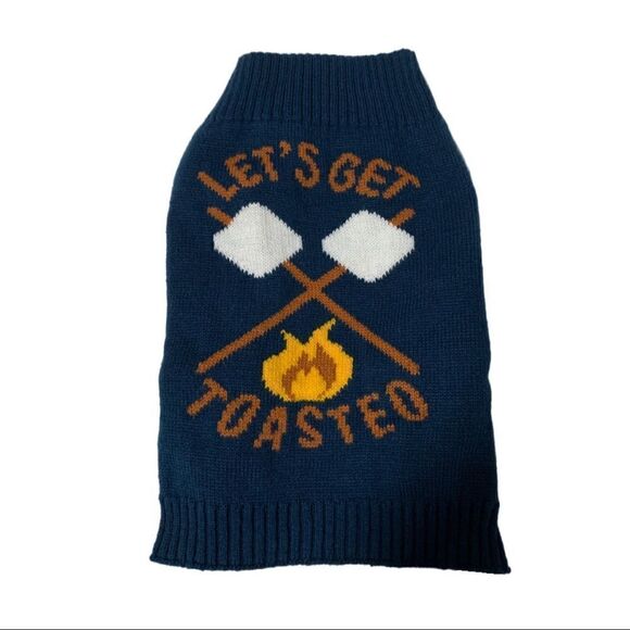 Let’s Get Toasted Blue Dog Sweater Sz L - Picture 2 of 5